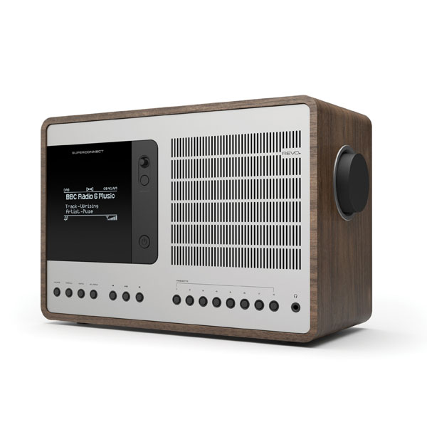 Revo SuperConnect Aluminium and Walnut Wood Deluxe Table Radio with DAB / DAB+ FM / Internet Radio, Spotify Connect