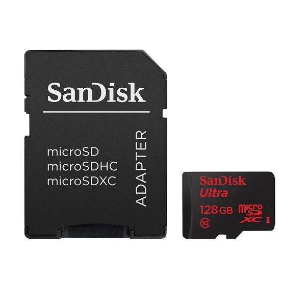 SanDisk Ultra 128 GB MicroSDXC UHS-I Memory Card with SD Adapter