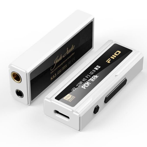 FiiO KA5 USB DAC Headphone Amp with 3.5mm and 4.4mm Outputs - WHITE (Box opened)